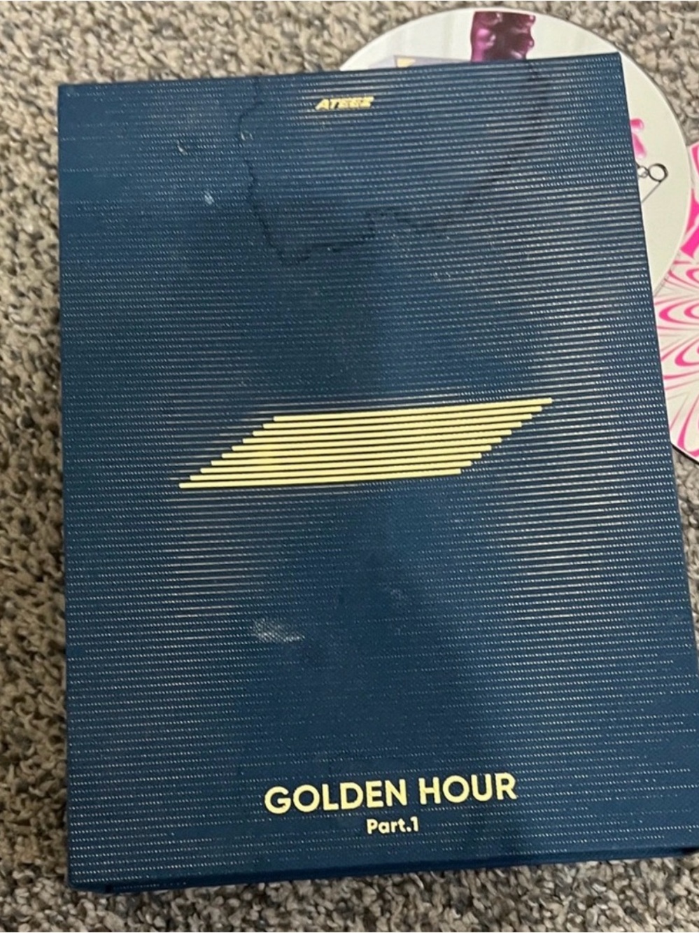 ATEEZ GOLDEN HOUR Part.1 Hardcover Album - Navy with Gold Accents